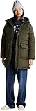 Tommy Jeans Damen Daunenmantel Midi Puffer mit Kapuze, Grün (Fatigue Green), XL