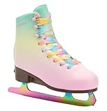 ATTABO OLI Kinder Eiskunstlauf-Schlittschuhe, verstellbar, Multicolor – Edelstahl-Figurkufe mit...