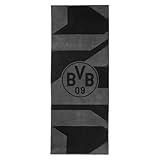Borussia Dortmund BVB Badetuch grau/schwarz 70 x 180 m one Size