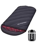 KingCamp Schlafsack,Schlafsack Winter, 4 Jahreszeiten Schlafsack XXL Übergröße Baumwoll Flanell...