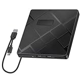 Muuookka USB 3.0 Type-C 5 in 1 Externer DVD CD Laufwerk DVD Player Leser mit SD/TF Kartensteckplatz...