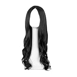 Zclro Schwarze Lockige PerüCke füR Frauen, 27.55 Zoll Lang Gewellt PerrüCke HitzebestäNdig...