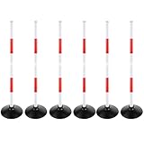 ASENVER Rot-weißes Fußball-Agility-Stangen-Set, Gummi-Basis, Dribbling Stick, multifunktionaler...