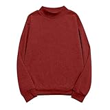 Generisch Pullover Damen Sweatshirt Langarmshir ohne Kapuze Rundhals T Shirt Damen Oversized Damen...