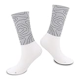 Fahrrad-Fahrrad-Socken für Männer und Frauen, Mid-Tube-Reflektierende Garn-Sport-Socken...