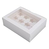 Bäckerei-Tragebox, 6-teiliges Set aus Lebensmittelechtem Karton, Cupcake-Box mit 12 Löchern für...