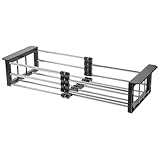 ELAYARD Verstellbares Ausziehbares Küchenspülbecken Ablagegestell aus Edelstahl mit Silikon...