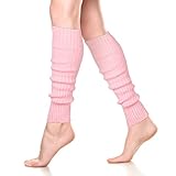 Neer Damen Beinstulpen Gerippte Beinlinge 80er Jahre Lange Beinwärmer Stiefel Knöchelwärmer(Rosa)