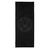 Borussia Dortmund BVB Badtuch - 180x70 cm - schwarz - 100% Baumwolle - BVB Emblem