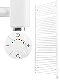 HEATSUPPLY® Handtuchheizkörper elektrisch weiß 1.662 x 600mm Badheizkörper elektrisch mit...