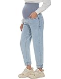 POSHGLAM Damen Umstandsjeans über Bauch Bequeme Stretch Boyfriend Jeans Denim Schwangerschaftshose...