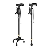 Spalivivre Vierfach-Gehstock, Gehstock mit ergonomisch geformtem Griff und Vierfach-Basis für...
