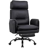 IWMH Ergonomischer Bürostuhl 227kg, XXL Kunstleder Chefsessel mit Fußstütze Schreibtischstuhl mit...