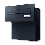 Metzler Durchwurfbriefkasten | Mauerdurchwurf-Briefkasten | mit austauschbarem Namensschild |...