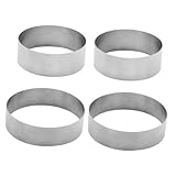 FUNNETOYU 4 Stück Teiliges Mousse Ringe Runde Backformen für Kuchen und Desserts Glatte Kanten...
