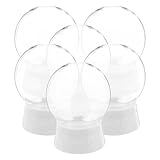 OSALADI 6 Stück Schneekugel Bastelset aus Kunststoff 100mm Klare Kugeln mit Weißem Sockel für...