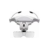 WEOUIO Lupe mit Kopfbandlupe, beleuchtete Lupen mit Kopfhalterung, Kopfbandlupe mit 5 abnehmbaren...