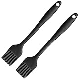 BOUMVID 2 Stück 21cm Backpinsel, Backpinsel Silikon, Pinsel Küche, Silikonpinsel Küche, Schwarz...