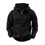 Hoodie Herren Sweatjacke Kapuzenjacke Oversized Sweatshirt Kapuzenpullover Sportjacke Outdoorjacke...