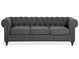 Beliani Klassisches Sofa im englischen Stil Polsterbezug grau Chesterfield