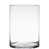 Dekoglas, Glasvase Zylinder H. 25cm D. 18cm transparent rund Glas Hakbijl