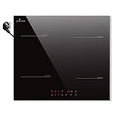 Induktionskochfeld 4 Platten mit Stecker, DELITEER, Induktions Kochfeld Autark 16A Steckerdose,...