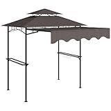Outsunny Grillpavillon 242x149x248 cm wasserabweisend flammhemmend Gartenpavillon mit...