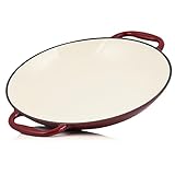 Mahlzeit Paella Pfanne emailliert | Ø 35 cm | Dark Cherry | Gusseisenpfanne mit zwei Griffen |...