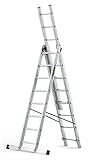 DRABEST Leiter PRO Serie Aluleiter 3-teilig Mehrzweckleiter 3x8 Stufen Leiter Multifunktionsleiter...