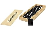 Domino Spiel Dominosteine 28 Spielsteine in Holzbox Spielzeug mit Spielanleitung