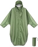 ANYOO Wasserdichter Regenponcho Regenmantel mit Kapuze und Ärmeln, Leichte und Winddichte...