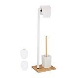 Relaxdays WC Garnitur, stehender Klopapierhalter, Toilettenbürste mit Bürstenhalter, Edelstahl &...