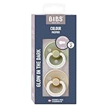 BIBS Colour Glow Schnuller 2er-Pack. BPA-frei. Leuchtet im Dunkeln. Kirschform Nippel....