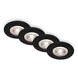 BRILONER - 4er Set LED Einbaustrahler 230V flach, warmweiß, je 4,9 W 480lm, Spot, flach,...