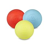 Captain LAX Massageball Original - Lacrosseball im 3er Pack mit den Farben Rot, Hellblau, Gelb, aus...