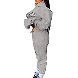 Sweatsuits für Frauen 2-teilige Outfits Buchstabendruck Langarm Pullover Hoodie und Jogger Sport...