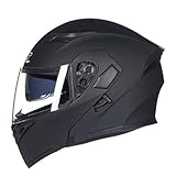 Motorrad Klapphelm Flip Up Helm Motorrad Anti-Kratz-Scheibe Doppelscheibe Mehrere Größenzu...