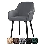 Alishomtll Stretch Samt Stuhlhussen 1er Set Universal Sesselbezug Stuhlbezug mit Armlehnen...