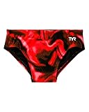TYR Jungen Boys' Waveform Durafast Elite Brief Schwimm-Slips, Rot/Ausflug, einfarbig (Getaway...
