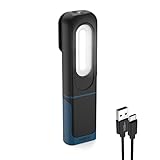 ANSMANN LED Arbeitsleuchte, aufladbare LED Taschenlampe mit Magnetfuß, Haken, aufladbar via USB,...