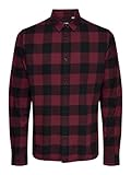 Kariertes Holzfäller Hemd Basic Langarm Flanellhemd Freizeit Karo Slim Fit Shirt Baumwolle...