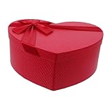 TOBBOMEY Rote Herzförmige Geschenkbox aus Robustem Papier Große Pralinen und Blumenschachtel...
