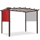 Pavillon Dachplane Ersatzdach, Pergola Ersatz Schattenabdeckung Gekrümmte Pergola Struktur Stabil...