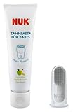 NUK Mundpflege-Set, bestehend aus Baby-Zahnpasta mit natürlichem Apfel-Banane Geschmack und...