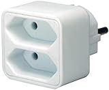 Brennenstuhl Mehrfachsteckdose (Steckdosenadapter 2-Fach Eurosteckdose mit erhöhtem...