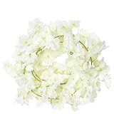 ZEYUAN Künstliche Blumengirlanden 6 STK. Weiß 180 cm, Künstliche Pflanzen Deko, Kunstpflanzen Wie...