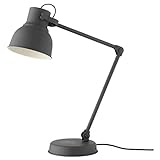 IKEA HEKTAR Arbeitsplatte, Schreibtischlampe, kabellos, dunkelgrau mit USB