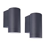 Klighten 2 Stück Aussen Wandleuchte, GU10 Downlight Wasserdichte IP65 Außenlampe Aussenleuchte...