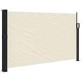 Frdhee Balkonschirm Gartenschirm, Seitenmarkise Ausziehbar Creme 120x500 cm für Garten, Terrasse,...