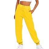 2025 Herbst Winter Damen Einfarbige Kordelzug Elastische Taille Casual Lose Fuß Fleece Sweatpants...